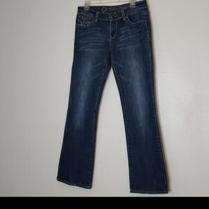 LA IDOL USA Y2K Georgous,Jeans Decorative Studded Cross Pockets. One Of A kind!